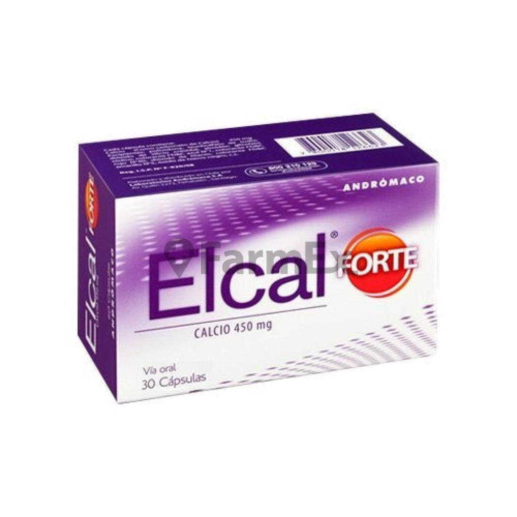 Elcal Forte 450 mg x 30 cápsulas Farmex-Fonasa-Persistente